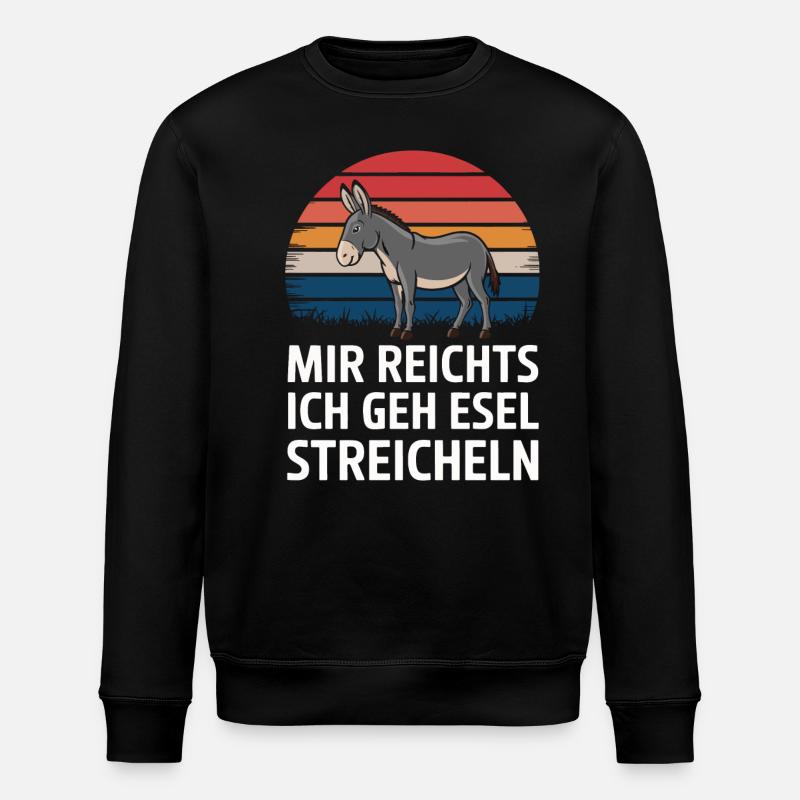 Esel Eselchen Maultier Muli - Stanley/Stella Unisex Bio-Sweatshirt ROLLER - Schwarz