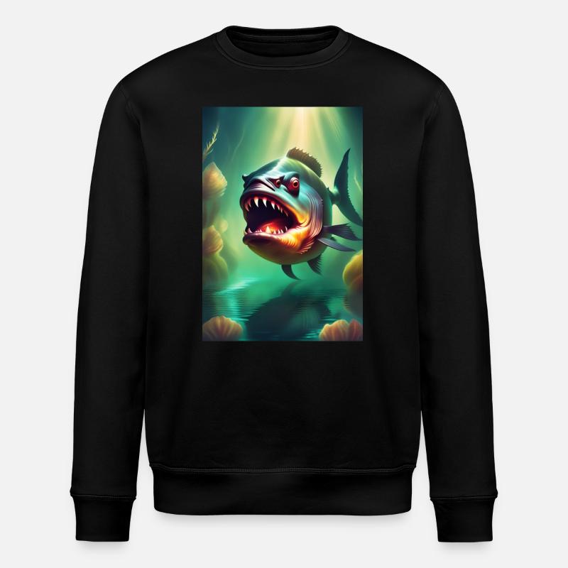 Abnorme Monsterfische - Stanley/Stella Unisex Bio-Sweatshirt ROLLER - Schwarz