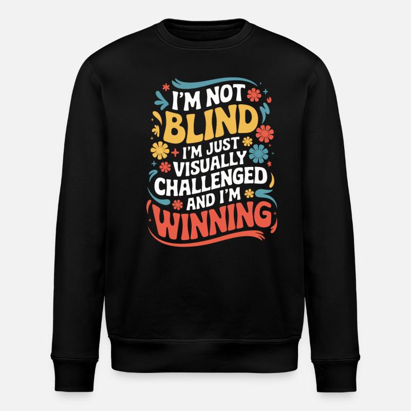 Blinde Blindheit Sehbehinderte Menschen - Stanley/Stella Unisex Bio-Sweatshirt ROLLER - Schwarz