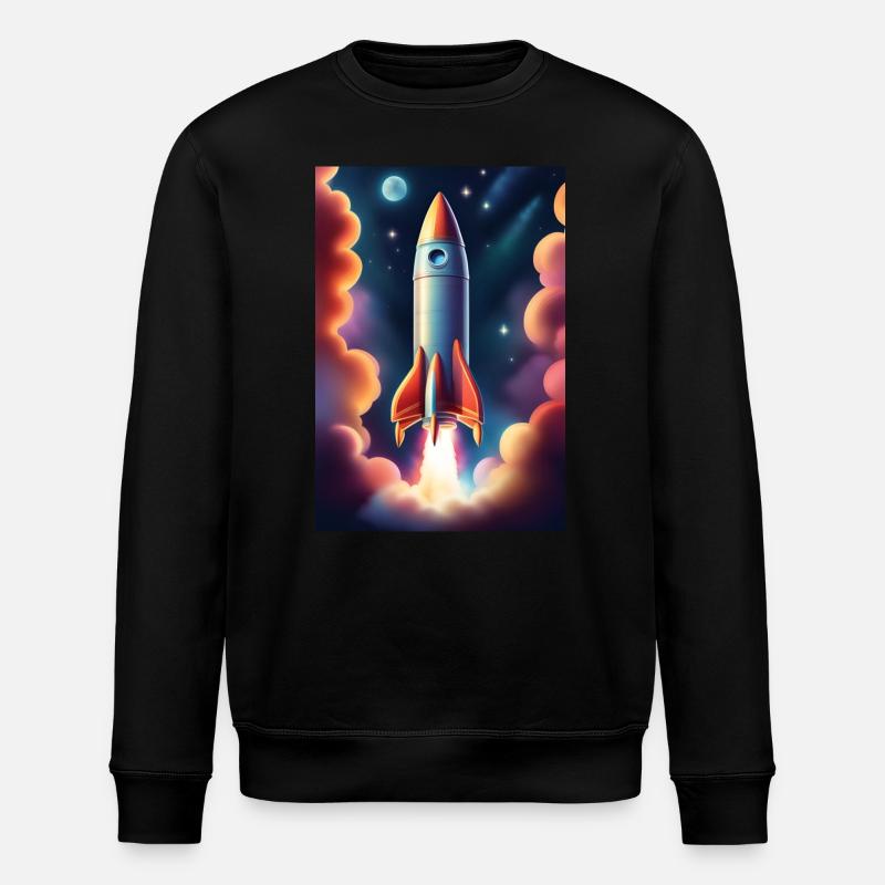 Fusée volant dans l’espace - Sweat bio ROLLER Stanley/Stella Unisexe - noir