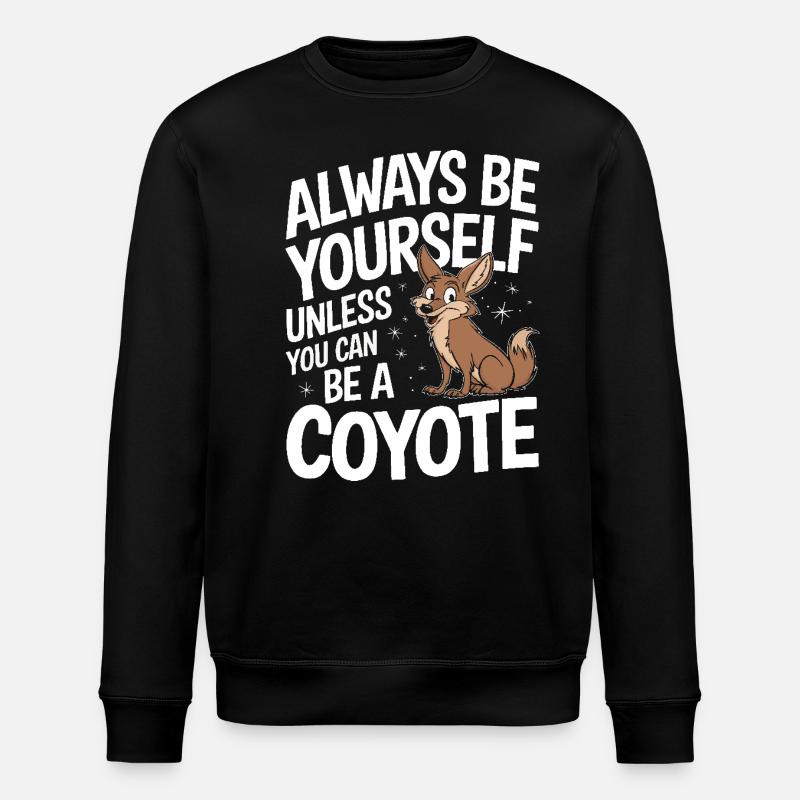 Coyote Animal Funny - Stanley/Stella ROLLER Unisex Organic Sweatshirt - black