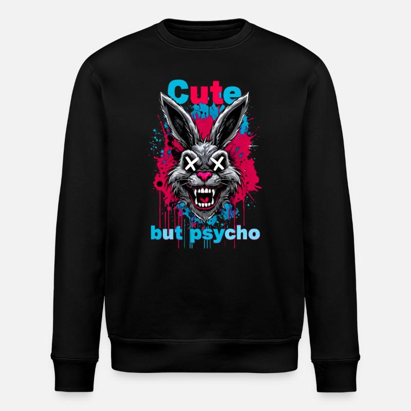Lapin mignon mais psychopathe - Sweat bio ROLLER Stanley/Stella Unisexe - noir