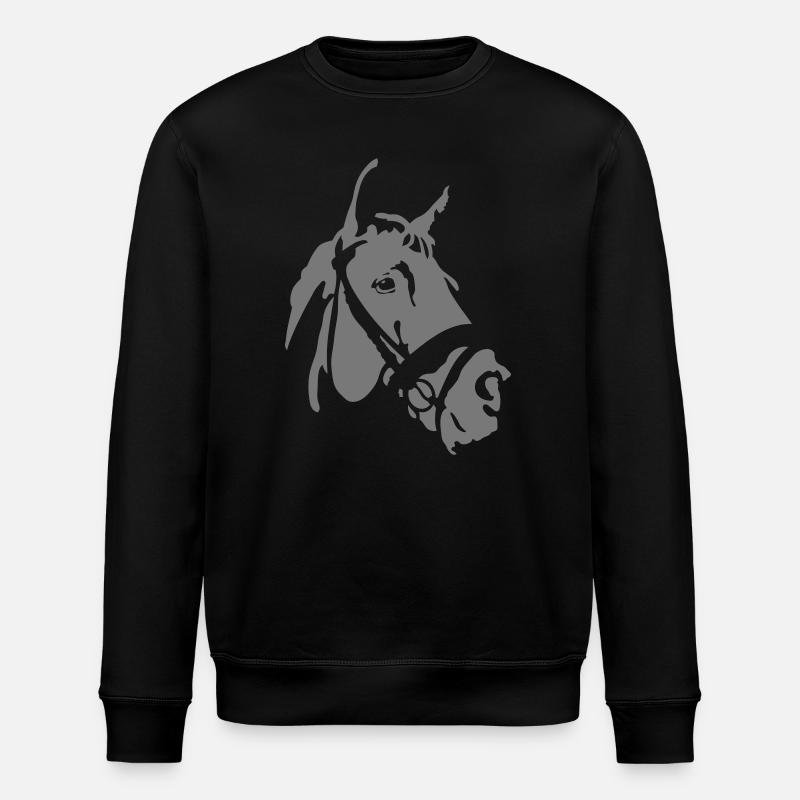 Pferd - Stanley/Stella Unisex Bio-Sweatshirt ROLLER - Schwarz