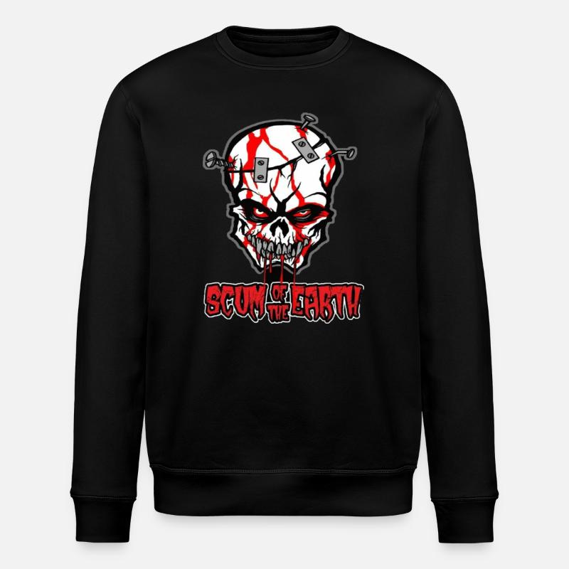 Crâne avec des clous - Sweat bio ROLLER Stanley/Stella Unisexe - noir