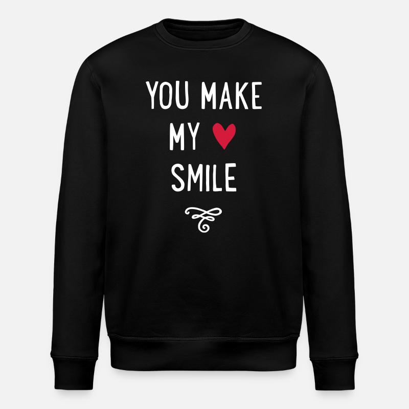 you make my heart smile - Stanley/Stella ROLLER Unisex Organic Sweatshirt - black