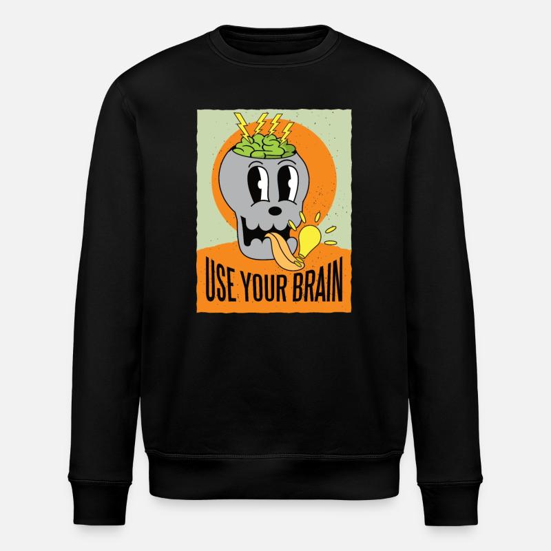 Benutze dein Gehirn - Stanley/Stella Unisex Bio-Sweatshirt ROLLER - Schwarz