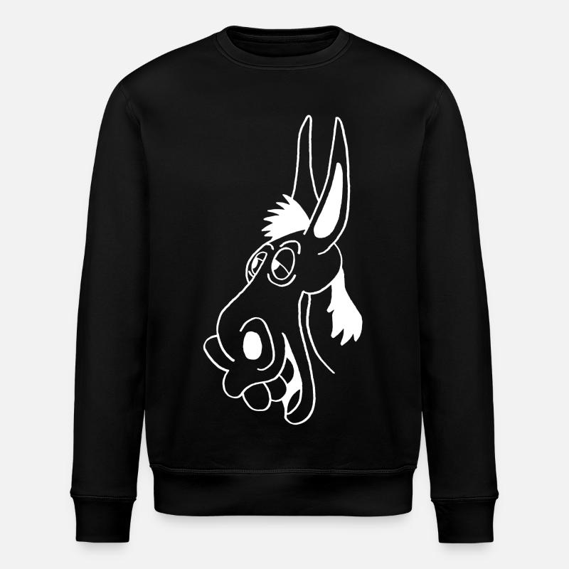 Weißer Esel - Stanley/Stella Unisex Bio-Sweatshirt ROLLER - Schwarz