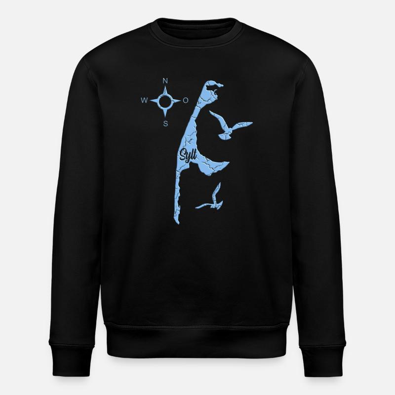Blaues Sylt Design - Stanley/Stella Unisex Bio-Sweatshirt ROLLER - Schwarz