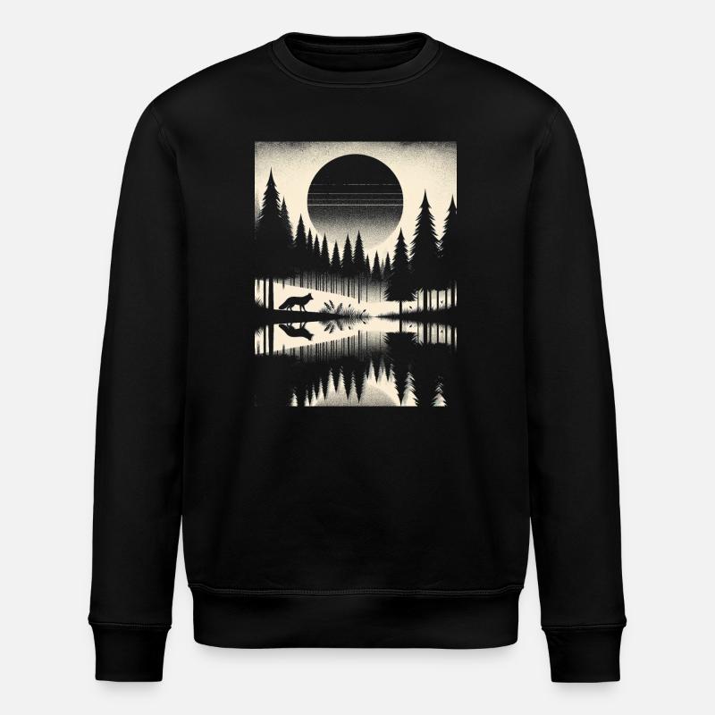 RENARD DANS LA FORÊT - Sweat bio ROLLER Stanley/Stella Unisexe - noir