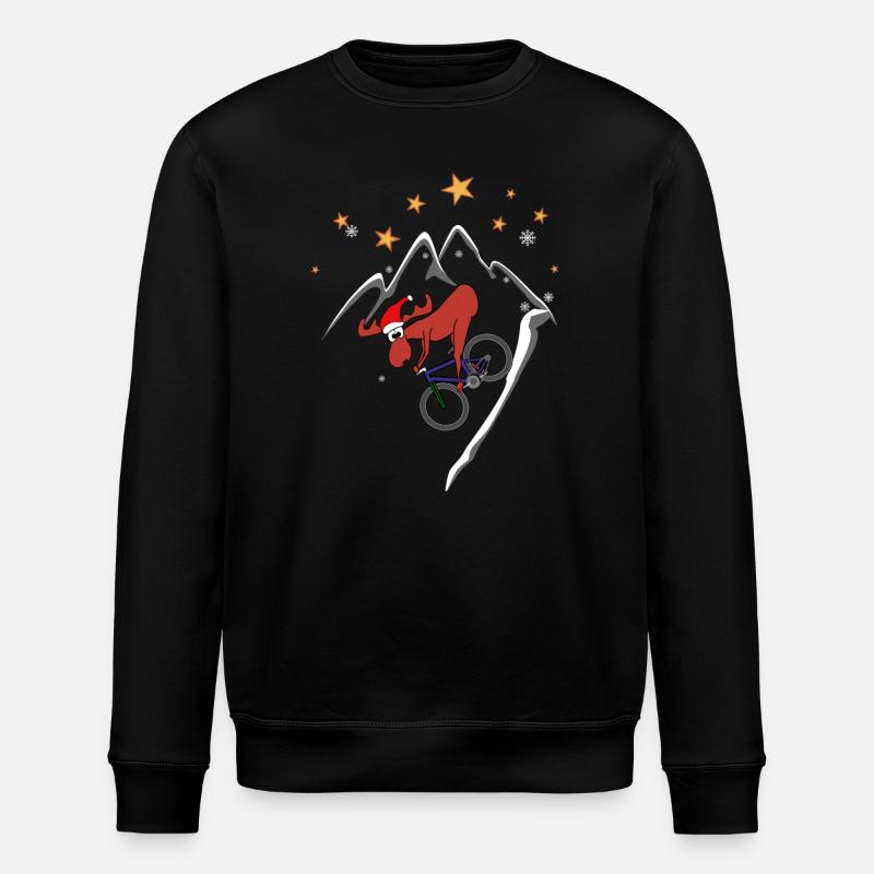 Moose MTB Downhill Xmas - Stanley/Stella ROLLER Unisex Organic Sweatshirt - black
