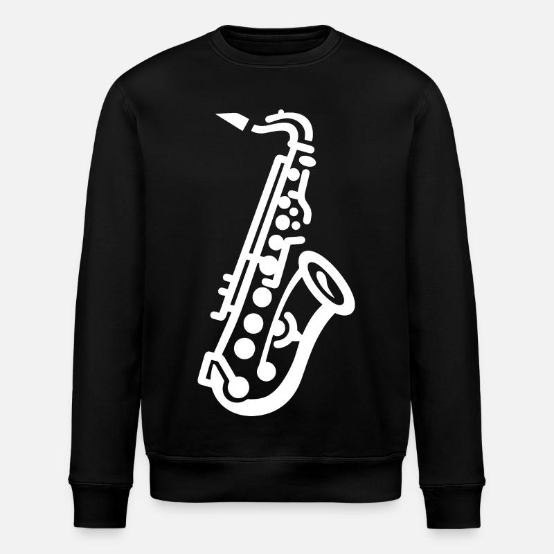 Saxophone Drawing - Stanley/Stella ROLLER Unisex Organic Sweatshirt - black