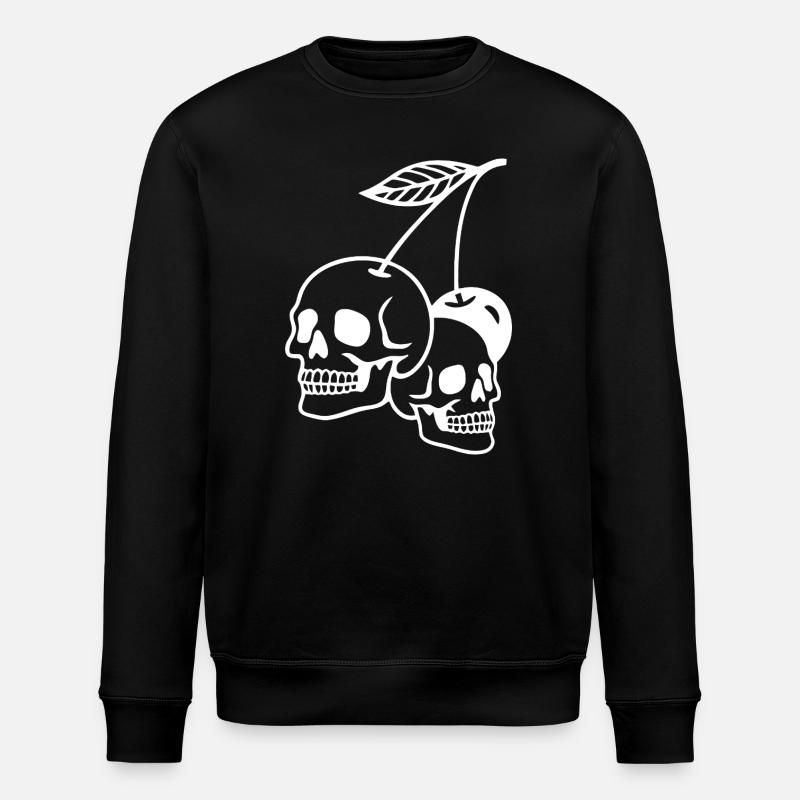 Kirsche Schädel Kunst Illustration - Stanley/Stella Unisex Bio-Sweatshirt ROLLER - Schwarz