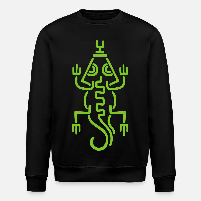 Stammes-Smaragdeidechse - Stanley/Stella Unisex Bio-Sweatshirt ROLLER - Schwarz