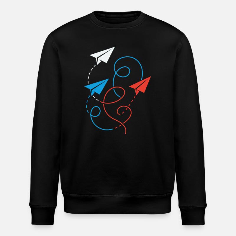 avion en papier - Sweat bio ROLLER Stanley/Stella Unisexe - noir