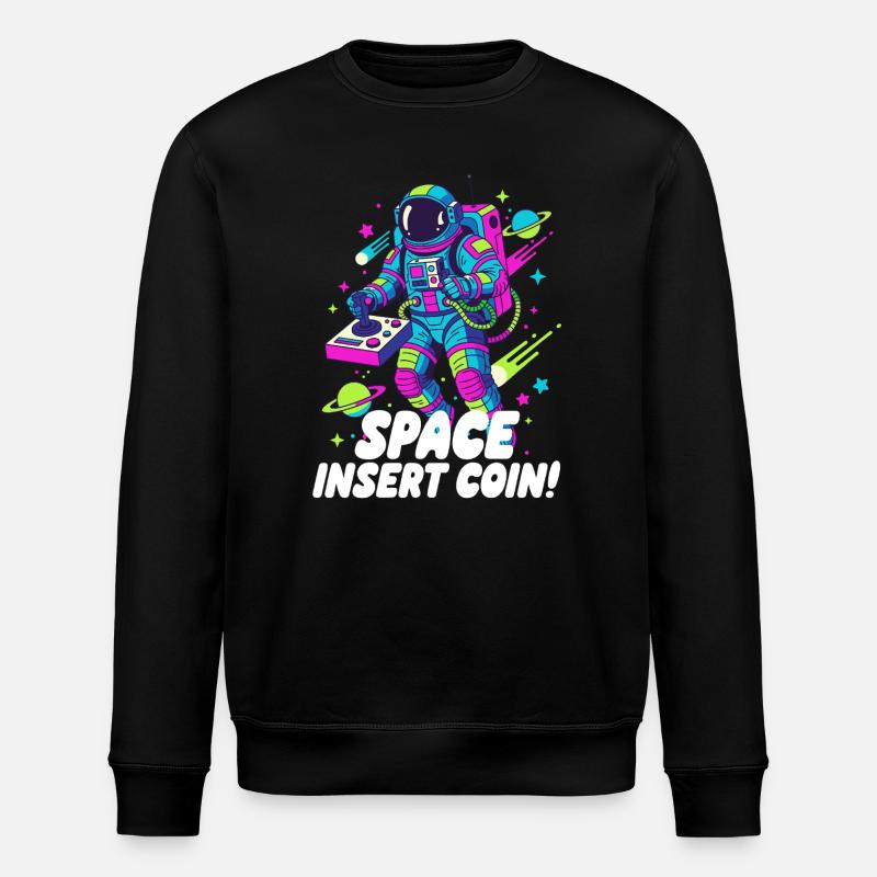 Space Insert Coin - Stanley/Stella Unisex Bio-Sweatshirt ROLLER - Schwarz