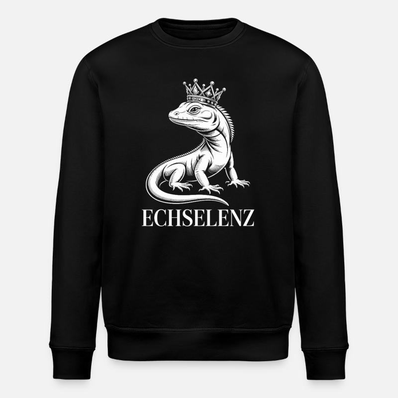 Lizard Funny Lizard - Stanley/Stella ROLLER Unisex Organic Sweatshirt - black