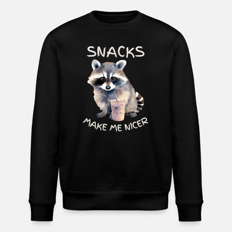 Heure du goûter des ratons laveurs - Sweat bio ROLLER Stanley/Stella Unisexe - noir