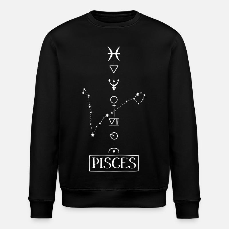 Pisces - Fische Sternzeichen - weiss - Stanley/Stella Unisex Bio-Sweatshirt ROLLER - Schwarz