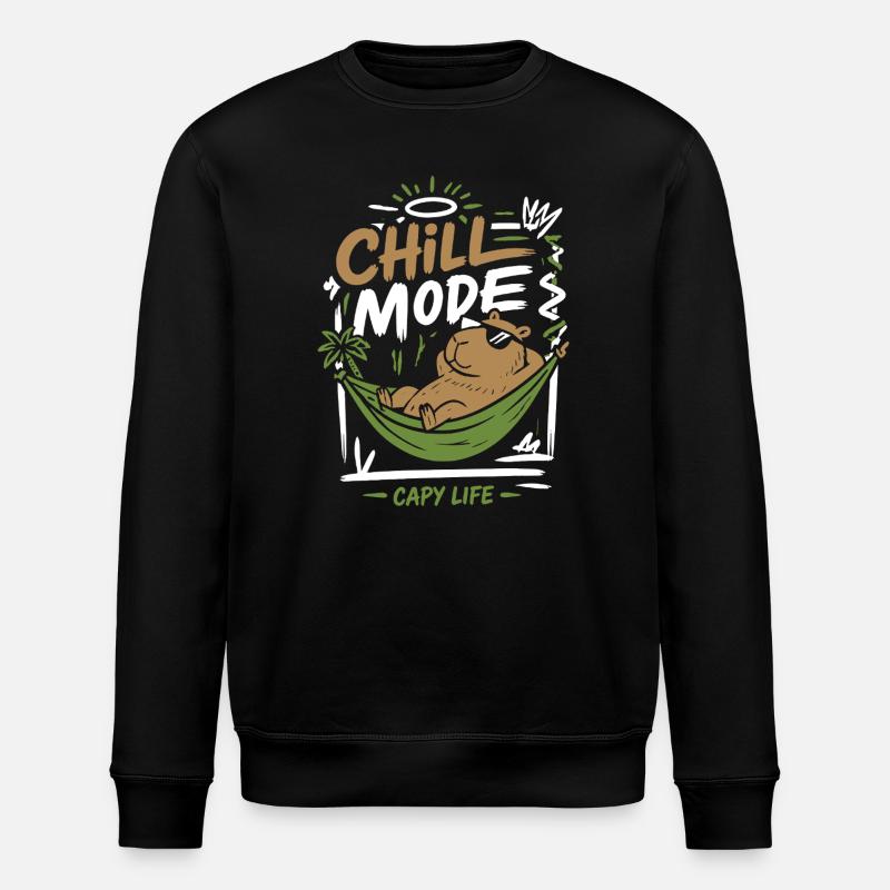 Chill Mode Capy Life - Stanley/Stella Unisex Bio-Sweatshirt ROLLER - Schwarz