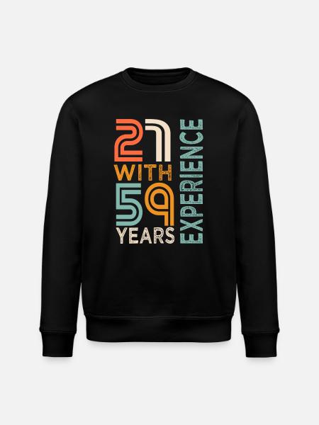 80th Anniversary Gift 80 Years - Stanley/Stella ROLLER Unisex Organic Sweatshirt - black
