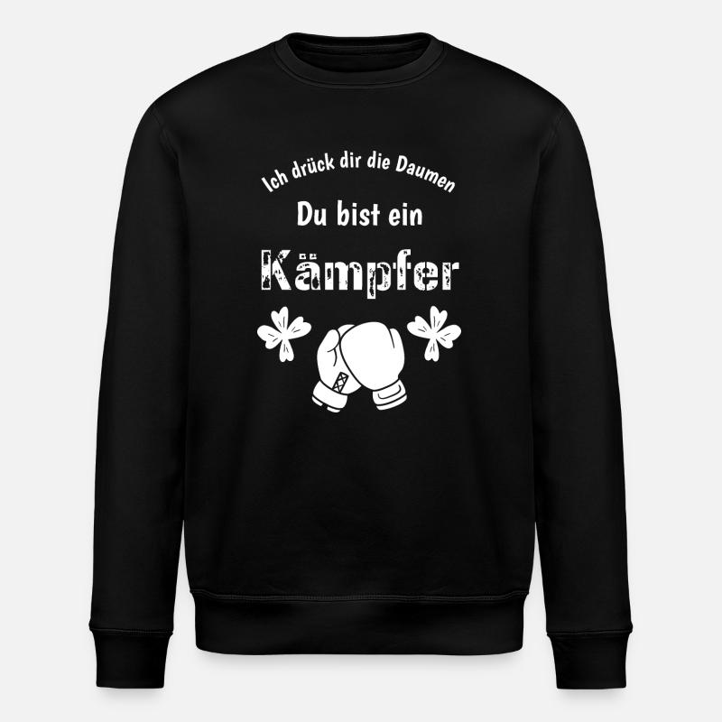 Ich drück dir die Daumen - Du bist ein Kämpfer - Stanley/Stella Unisex Bio-Sweatshirt ROLLER - Schwarz