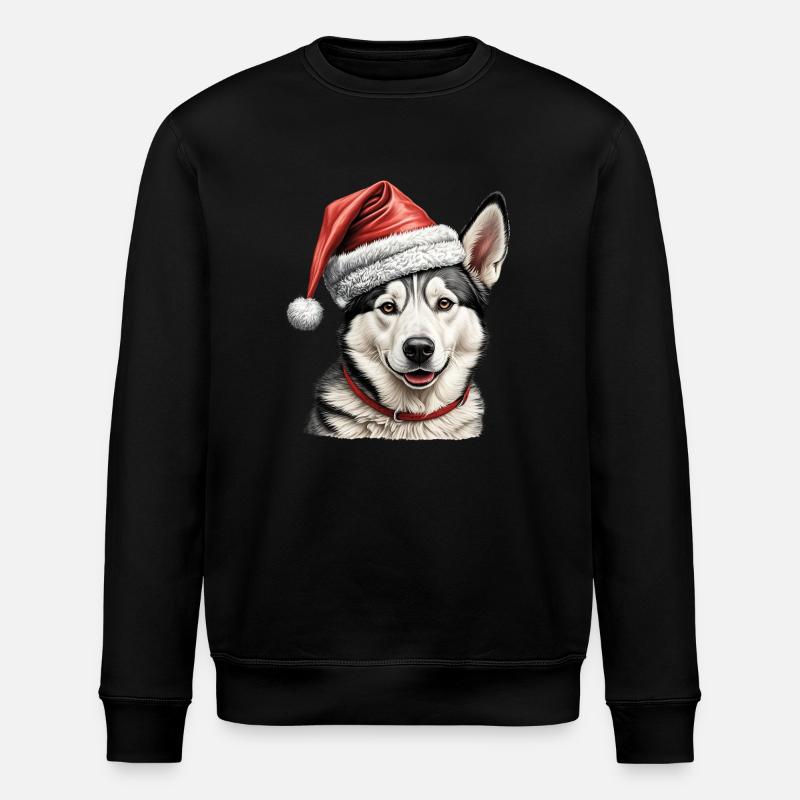 Chien husky de Noël - Sweat bio ROLLER Stanley/Stella Unisexe - noir
