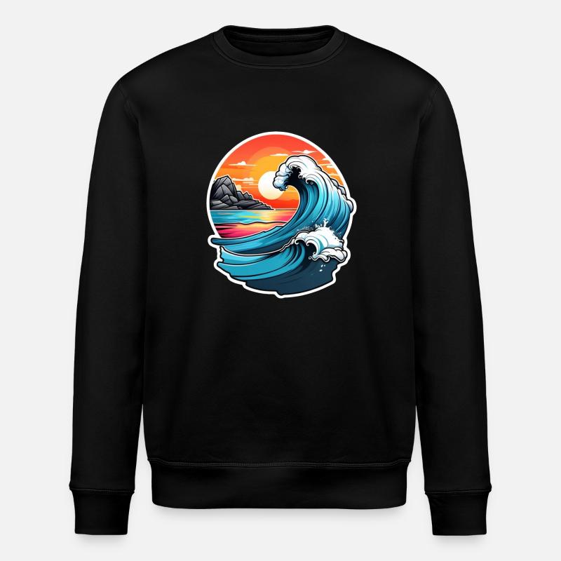 Wave - Sommer - Urlaub - Stanley/Stella Unisex Bio-Sweatshirt ROLLER - Schwarz