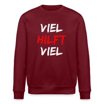 viel hilft viel - Stanley/Stella Unisex Bio-Sweatshirt ROLLER - Burgunderrot - Vorne - Nik (191cm)