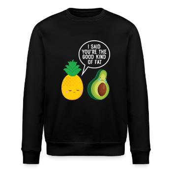 You're The Good Fat - Avocado Ananas - Stanley/Stella Unisex Bio-Sweatshirt ROLLER - Schwarz - Vorne - Nik (191cm)