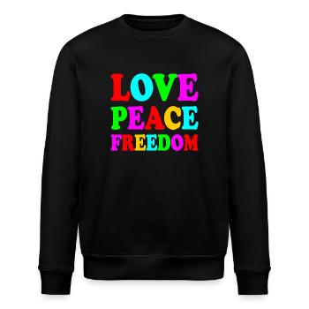 Love peace freedom - Sweat bio ROLLER Stanley/Stella Unisexe - noir - Devant - Nik (191cm)