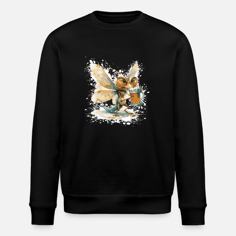 Libelle Bier Lustig - Stanley/Stella Unisex Bio-Sweatshirt ROLLER - Schwarz