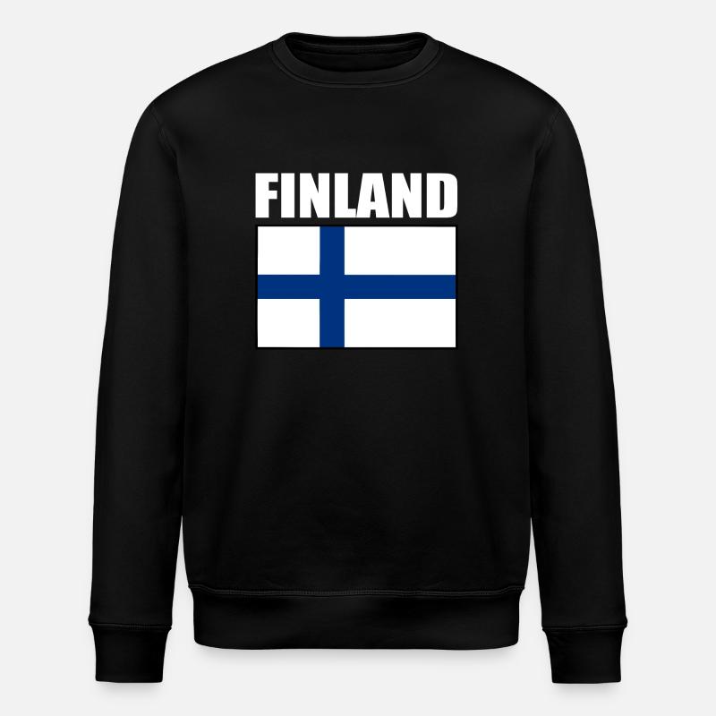 FINLANDE DRAPEAU FINLANDAIS - Sweat bio ROLLER Stanley/Stella Unisexe - noir