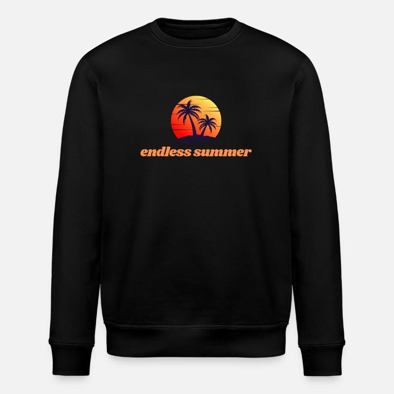 Endless Summer – Sunset & Palm Trees - Stanley/Stella ROLLER Unisex Organic Sweatshirt - black