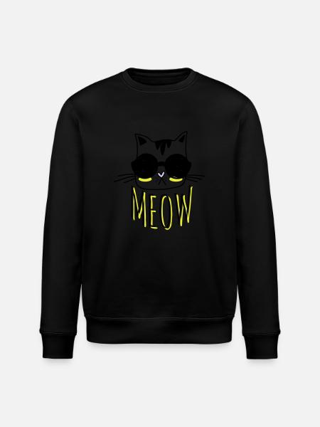 Cool Cat - Stanley/Stella ROLLER Unisex Organic Sweatshirt - black