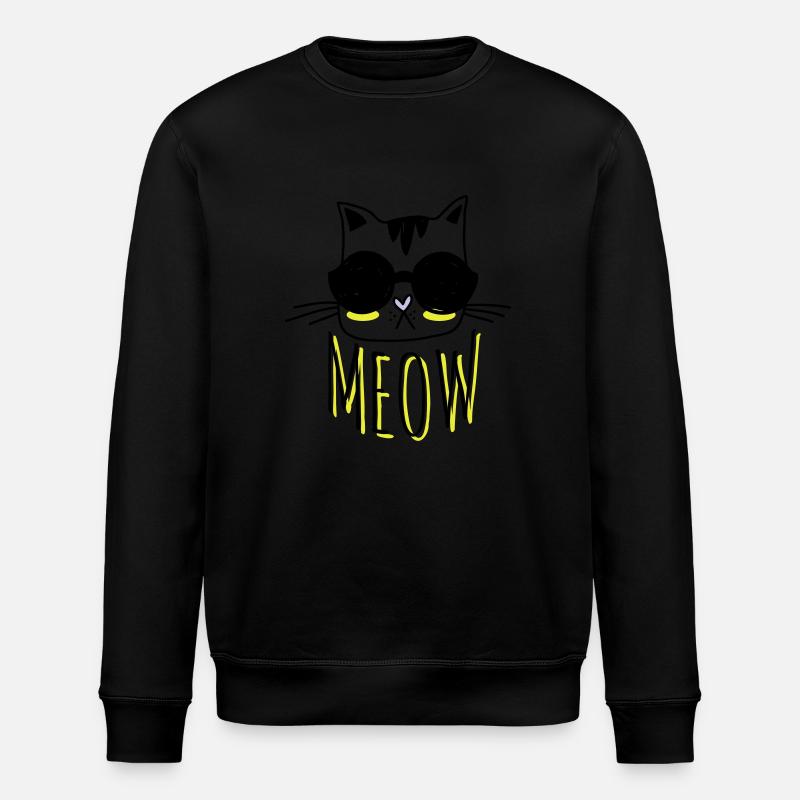 Cool Cat - Stanley/Stella ROLLER Unisex Organic Sweatshirt - black