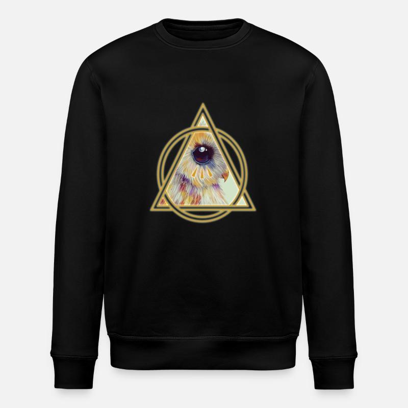 Illuminati Owl - Stanley/Stella ROLLER Unisex Organic Sweatshirt - black