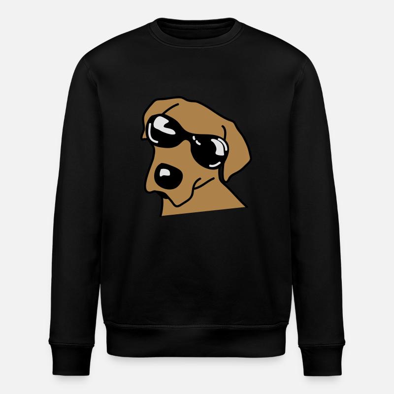sunglasses_dog - Stanley/Stella Unisex Bio-Sweatshirt ROLLER - Schwarz