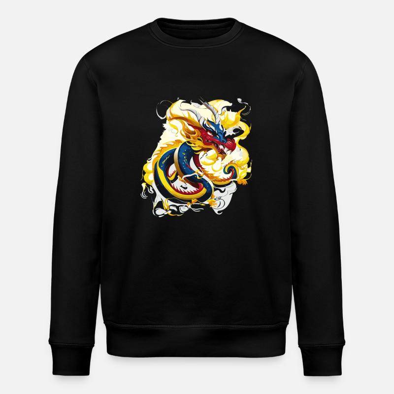 Chinesischer Drache (Kunstsammlung) - Stanley/Stella Unisex Bio-Sweatshirt ROLLER - Schwarz