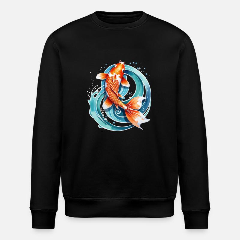 carpe koi - poisson japon - Sweat bio ROLLER Stanley/Stella Unisexe - noir
