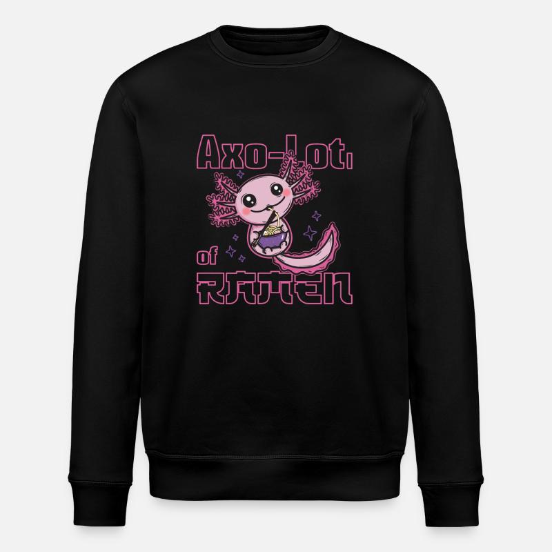 Axolotl isst Ramen - Stanley/Stella Unisex Bio-Sweatshirt ROLLER - Schwarz