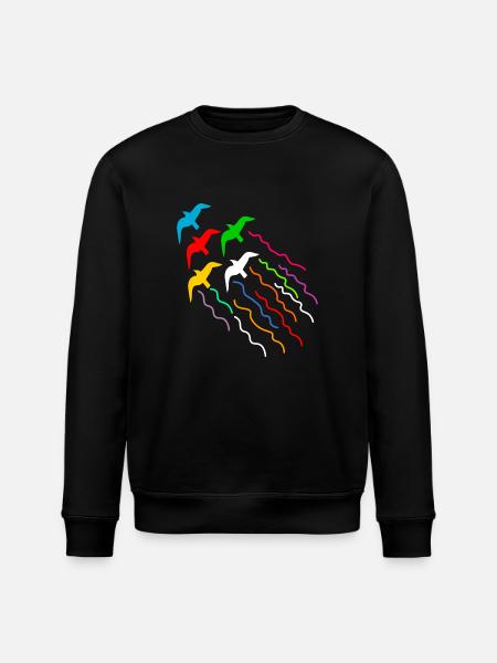 magical flying birds with trail - Stanley/Stella ROLLER Unisex Organic Sweatshirt - black