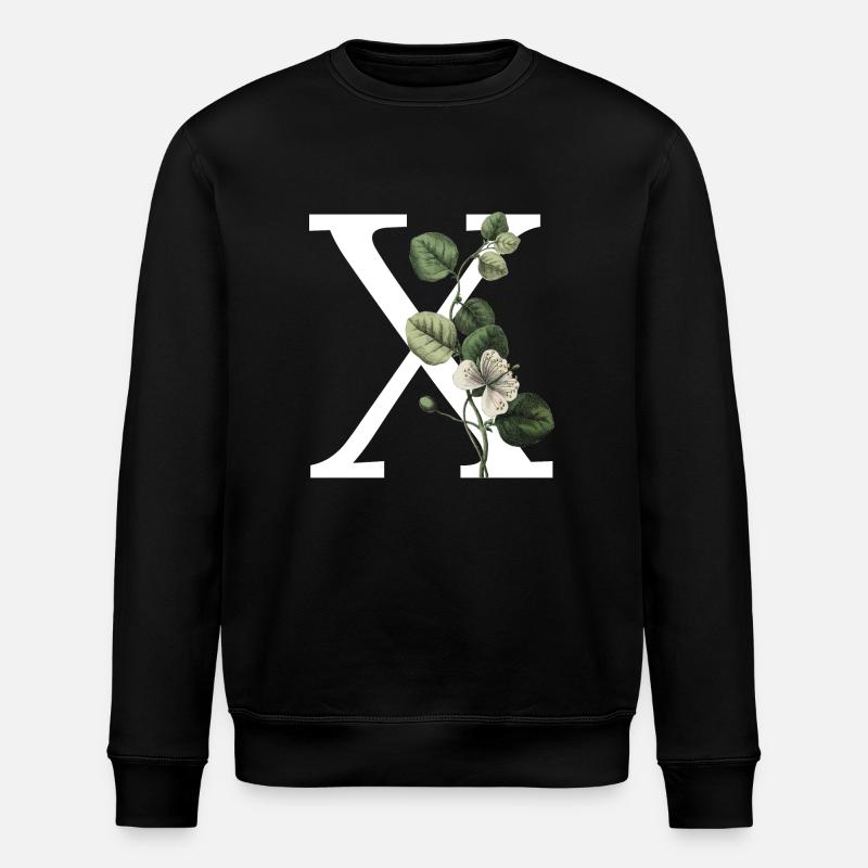 Letter X Green Botany - Stanley/Stella ROLLER Unisex Organic Sweatshirt - black