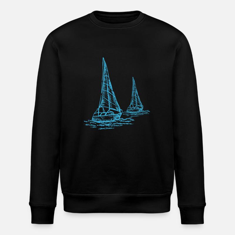 Segelboote Segeln Geschenkidee - Stanley/Stella Unisex Bio-Sweatshirt ROLLER - Schwarz