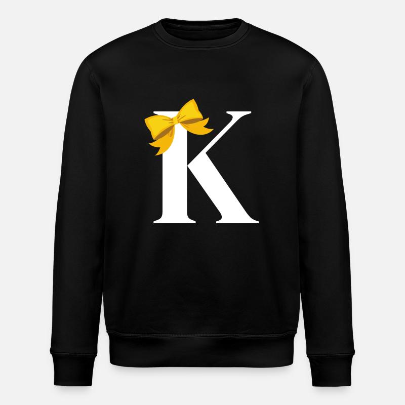 Buchstabe k gelbe Schleife - Stanley/Stella Unisex Bio-Sweatshirt ROLLER - Schwarz