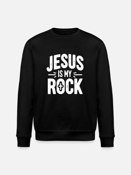 Jesus is My Rock - Stanley/Stella ROLLER Unisex Organic Sweatshirt - black
