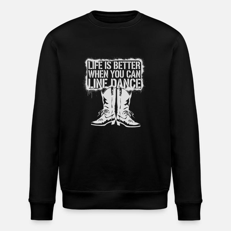 Line dancing brings joy - Stanley/Stella ROLLER Unisex Organic Sweatshirt - black