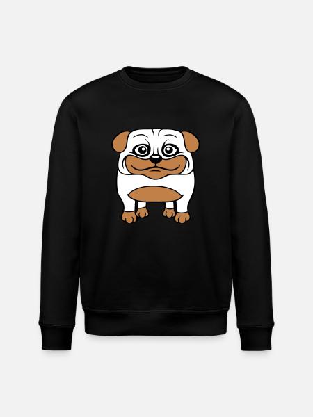 Hund Mops Lille Sød Pik Kærlighed Glad Komisk Sjov - Stanley/Stella økologisk unisex-sweatshirt ROLLER - sort