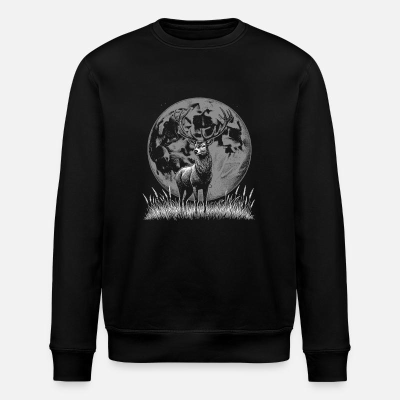Deer - Stanley/Stella ROLLER Unisex Organic Sweatshirt - black