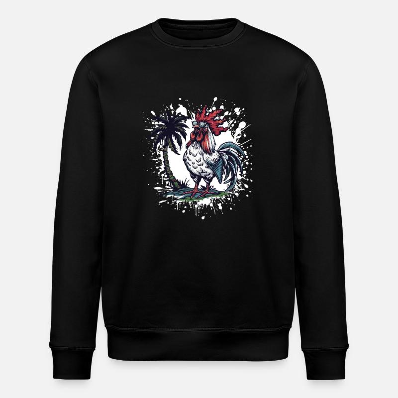 Hahn Insel Palme - Stanley/Stella Unisex Bio-Sweatshirt ROLLER - Schwarz