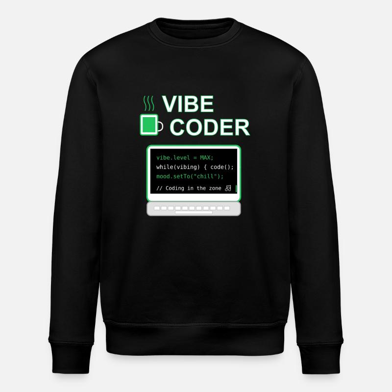 Vibe Coder - Stanley/Stella Unisex Bio-Sweatshirt ROLLER - Schwarz